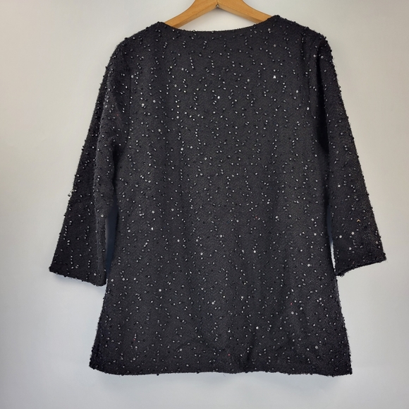 Jennifer Lopez Womens Blouse Size XL Shimmer Stretch Cutout - Picture 3 of 10